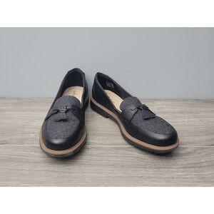 Clarks Ultimate Comfort Collection Womens Raisie Foster Leather Loafers 8 Black